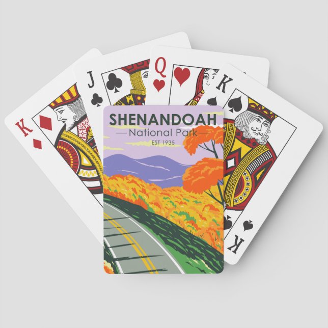 Baraja De Cartas Shenandoah National Park Skyline Drive Virginia (Reverso)
