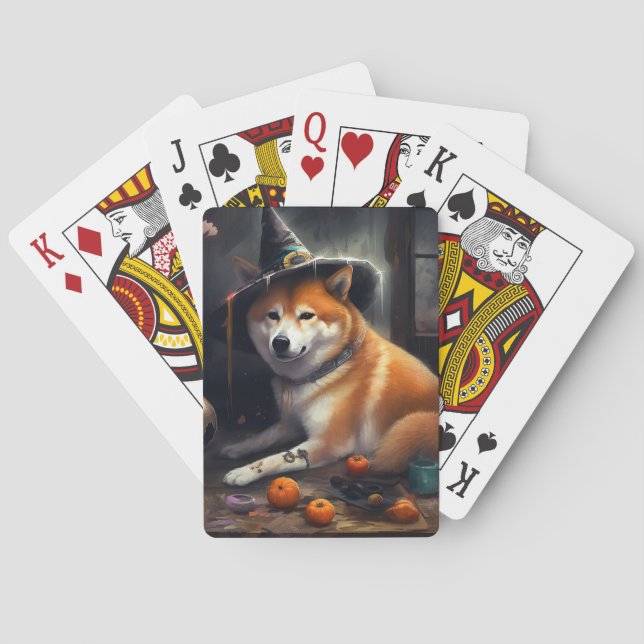 Baraja De Cartas Shiba Inu Calabazas Halloween Da Miedo (Reverso)
