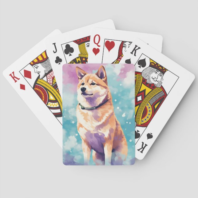 Baraja De Cartas Shiba Inu Pop Art Dreamy & Whimsical Design (Reverso)