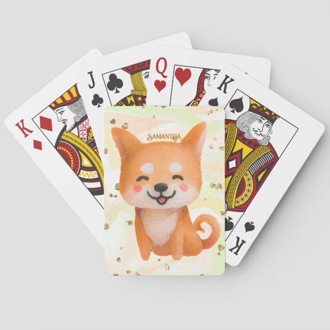 Baraja De Cartas Shiba Inu sonriente (Reverso)