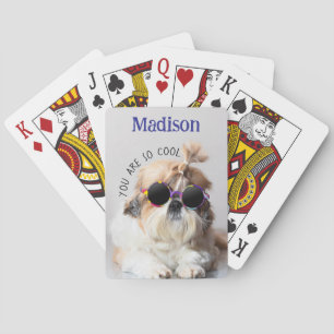 Baraja De Cartas Shih Tzu eres genial lindo divertido Foto nombre p