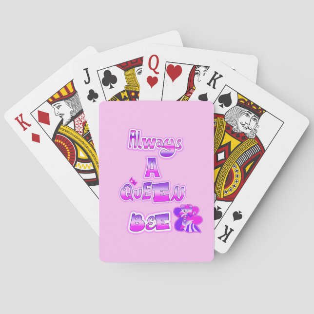 Baraja De Cartas Siempre una abeja reina rosa (Reverso)