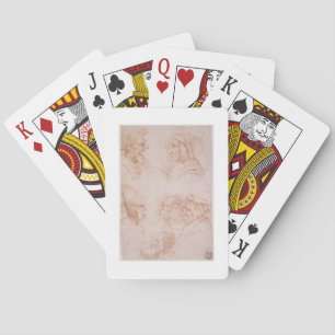 Baraja De Cartas Siete estudios de las caras grotescas (tiza roja