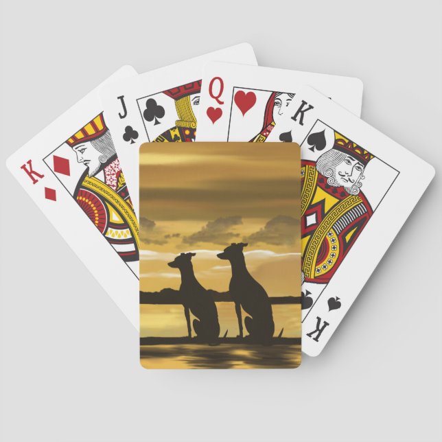 Baraja De Cartas Sighthounds - Greyhound Sunset (Reverso)