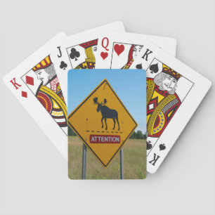 Baraja De Cartas Signo de advertencia de Moose