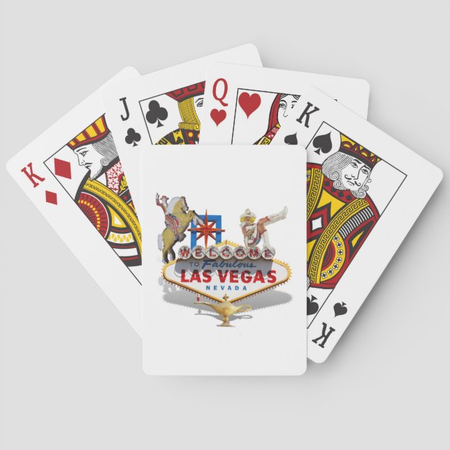 Baraja De Cartas Signo de bienvenida de Las Vegas (Reverso)