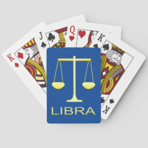 Baraja De Cartas Signo de estrella de balanzas de oro de Libra