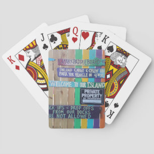 Baraja De Cartas Signo de la isla de la bienvenida colorida Carribe