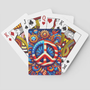 Baraja De Cartas Signo de paz 4 de julio, Día de la Independencia-G