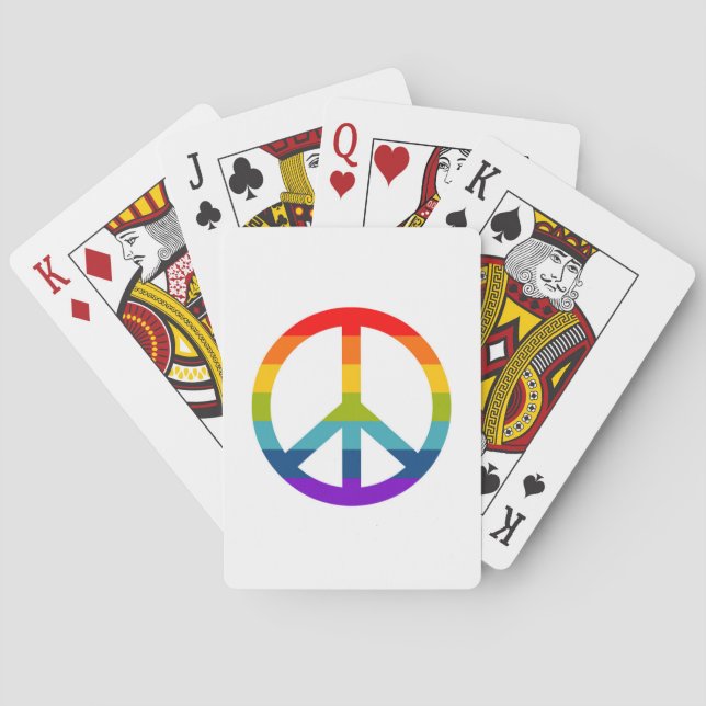 Baraja De Cartas Signo de paz arcoiris (Reverso)