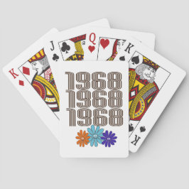 Baraja De Cartas Signo de paz hippie de 1968 Naranja Aqua Purple