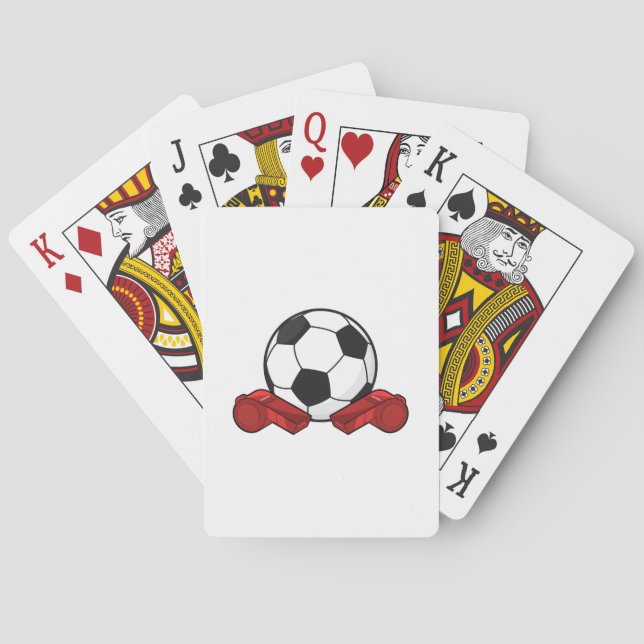 Baraja De Cartas Silbato de árbitro y pelota de fútbol (Reverso)