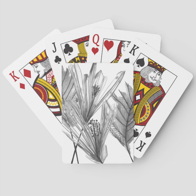 Baraja De Cartas Silhouette floral - Gris (Reverso)