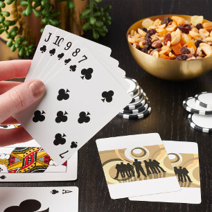 Baraja De Cartas Silhouette retro con círculos abstractos