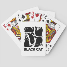 Baraja De Cartas Silhouettes de gato negro - Diseño felino lindo