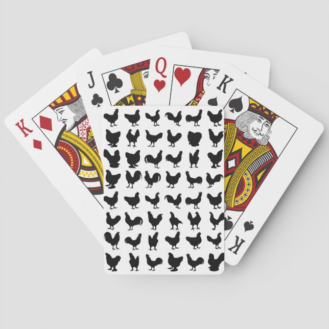 Baraja De Cartas Silhouettes de pollo (Reverso)