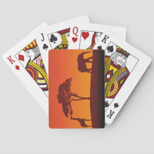 Baraja De Cartas Silueta africana del safari - baraja