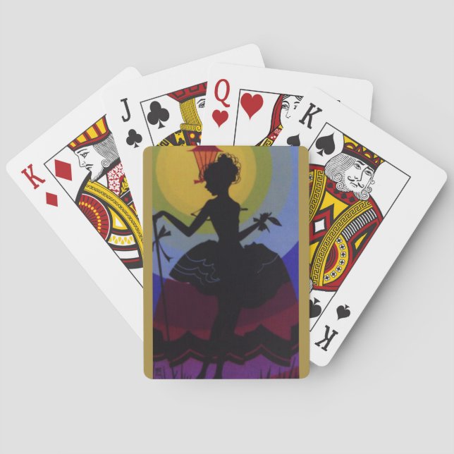 Baraja De Cartas Silueta Art Déco (Reverso)