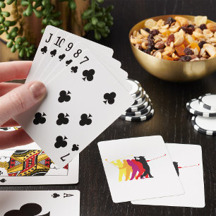 Baraja De Cartas Silueta Colorida de Golpe de Golf Jugador de Golf
