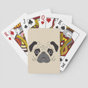 Baraja De Cartas Silueta de cara de pug