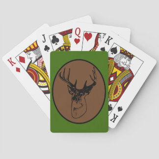 Baraja De Cartas Silueta de caza de cabeza de ciervo negro trofeo