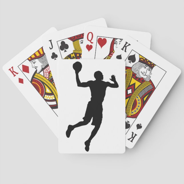 Baraja De Cartas Silueta de jugador de baloncesto de arte pop (Reverso)