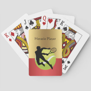 Baraja De Cartas Silueta de jugador de tenis2 y pelota Personalizar