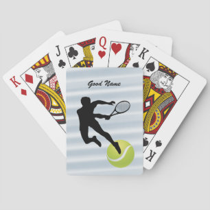 Baraja De Cartas Silueta de jugador de tenis y pelota personalizan
