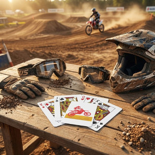 Baraja De Cartas Silueta de piloto de motocross de bicicleta de tie