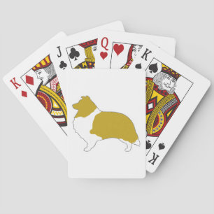 Baraja De Cartas Silueta de Shetland Sheepdog Sable y Blanco