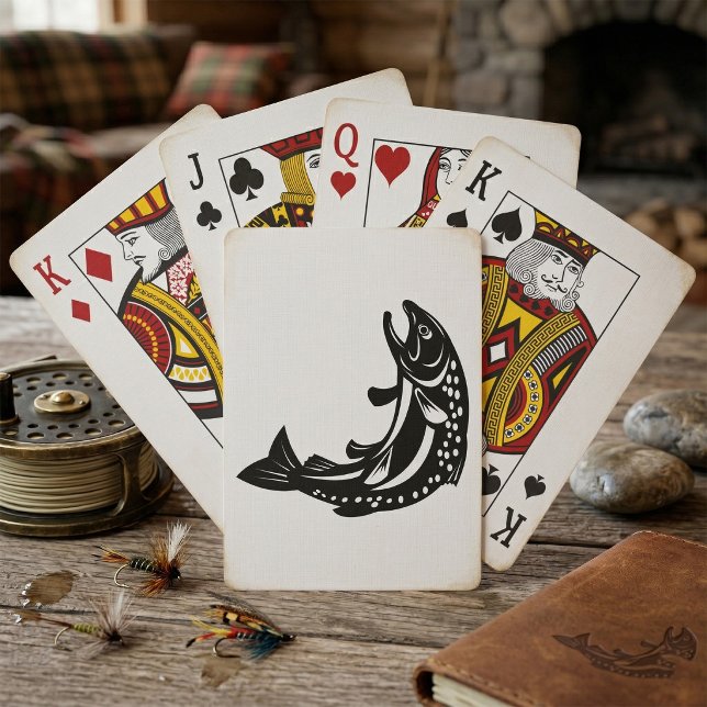Baraja De Cartas Silueta de Trucha Saltando (Subido por el creador)