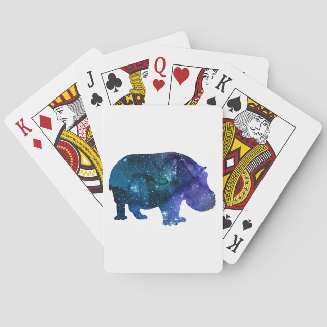 Baraja De Cartas Silueta del Hippopotamus (Reverso)