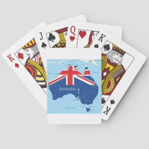 Baraja De Cartas Silueta del mapa de la bandera de Australia