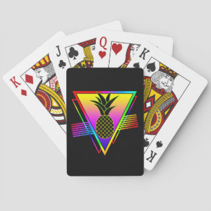 Baraja De Cartas Silueta Moderna Retro Piña Fruta de Verano