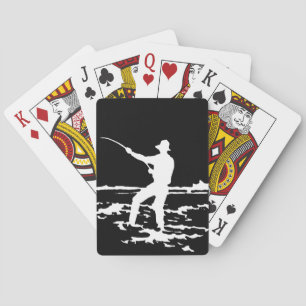 Baraja De Cartas Silueta retra del pescador