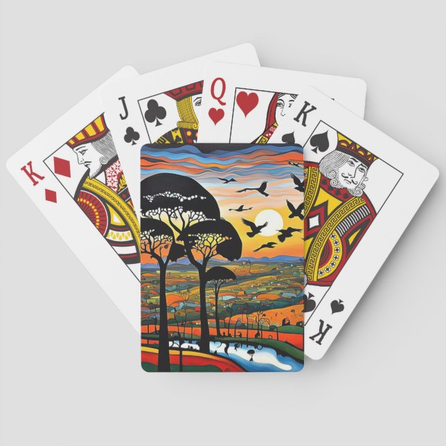 Baraja De Cartas Silueteadas al atardecer 4 (Reverso)