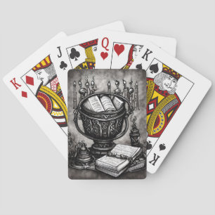 Baraja De Cartas Silvery Steampunk Cauldron Spellbooks and Potions