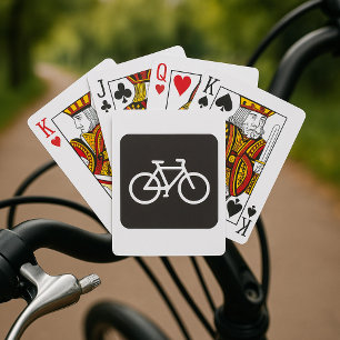 Baraja De Cartas Símbolo de bicicleta minimalista en blanco y negro