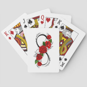 Baraja De Cartas Símbolo de infinito con rosas rojas