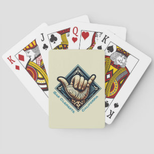 Baraja De Cartas Símbolo de mano de surfista-