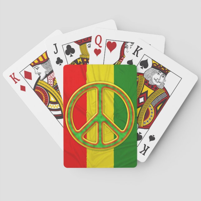 Baraja De Cartas Símbolo de paz de Rasta (Reverso)