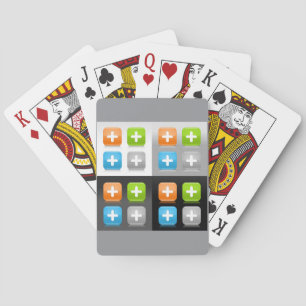 Baraja De Cartas Símbolo de suma moderna adición Iconos brillantes 