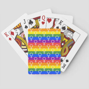 Baraja De Cartas Símbolo femenino patrón arco iris