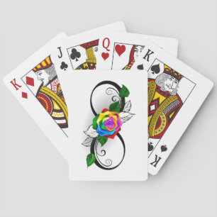 Baraja De Cartas Símbolo infinito con Rosa arcoiris