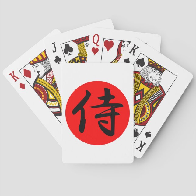 Baraja De Cartas Símbolo japonés samurai kanji (Reverso)