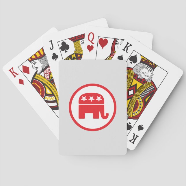 Baraja De Cartas Símbolo político Fiesta republicano (elefante) (Reverso)