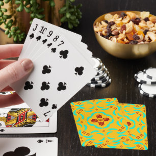 Baraja De Cartas Símbolos de Zia Rojo Nuevas plumas turquesas de Mé