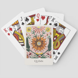 Baraja De Cartas Simetría Botánica Pintada a Mano con Nombre