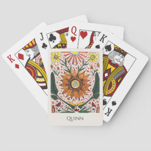 Baraja De Cartas Simetría Botánica Pintada a Mano con Nombre