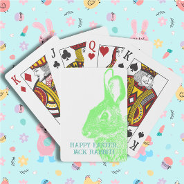 Baraja De Cartas Simple Bunny de Pascua Verde